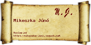 Mikeszka Júnó névjegykártya